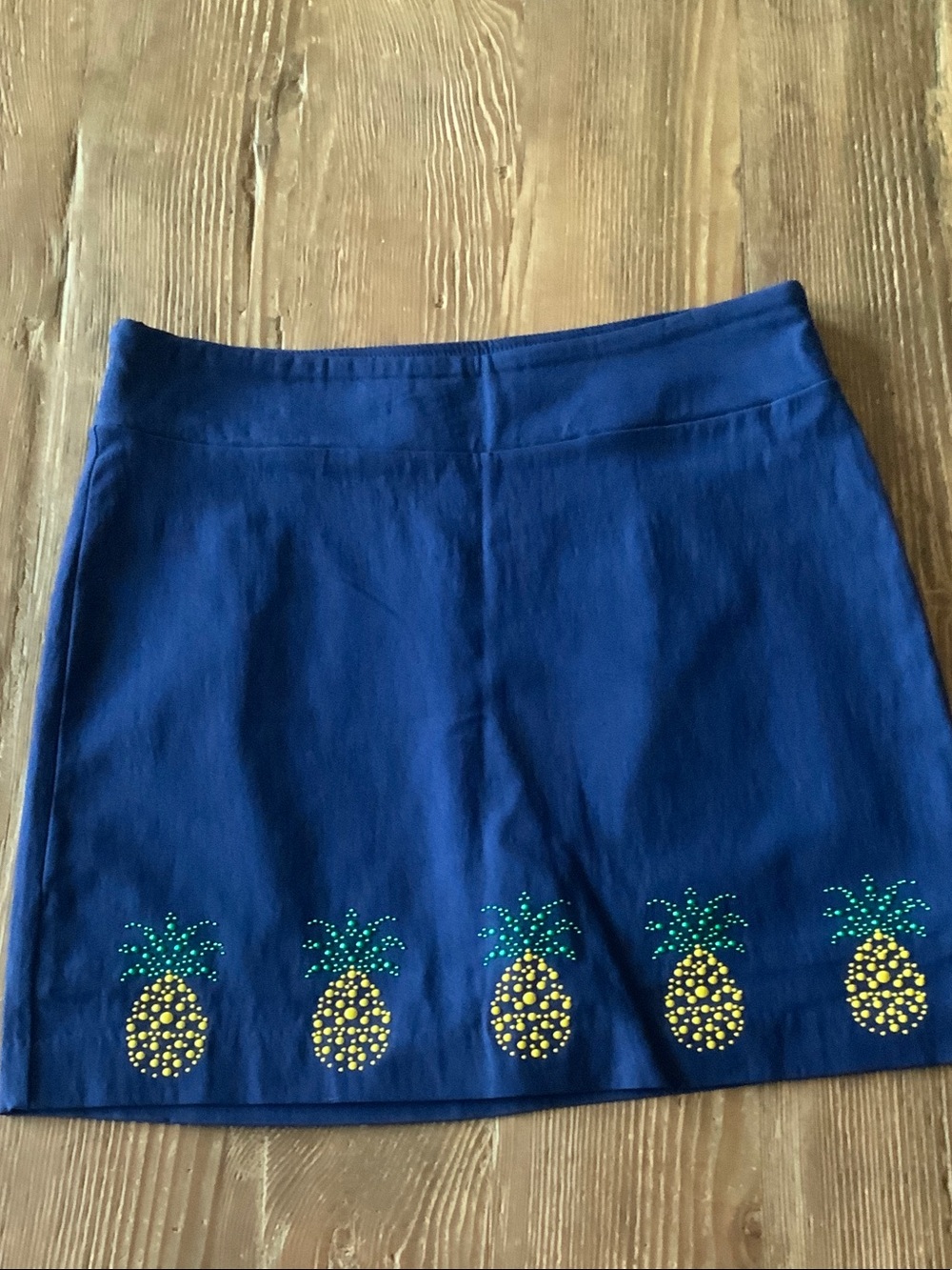 jason maxwell Navy Pineapple Embellished Skort